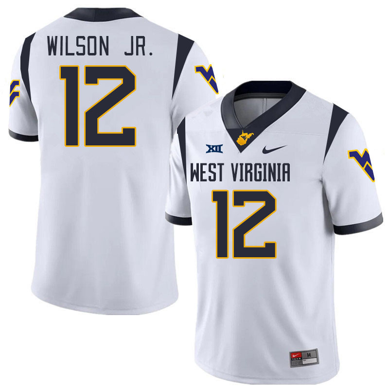 #12 Anthony Wilson Jr. West Virginia Mountaineers College 2024 New Uniforms Football Jerseys Stitched Sale-White